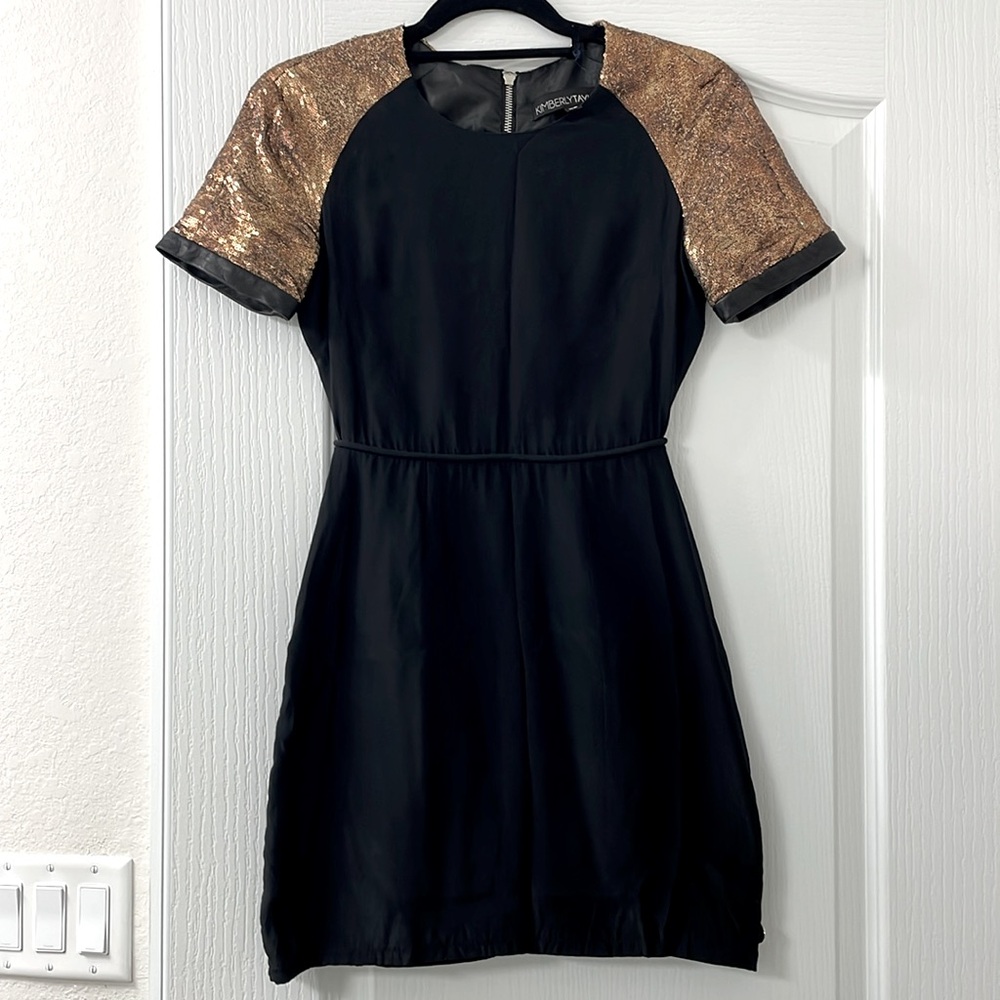 KIMBERLY TAYLOR designer little black dress cocktail XS size 0